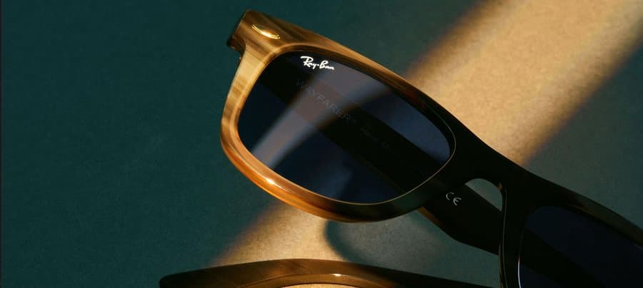 Ray-Ban Wayfarer detail photograph, used as a materials/lighting reference