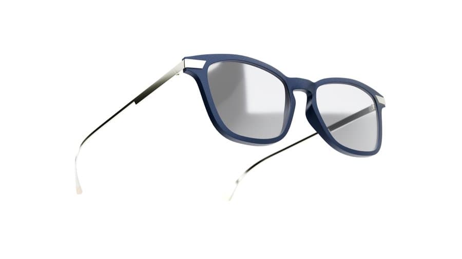 3D render of the final frame in blue