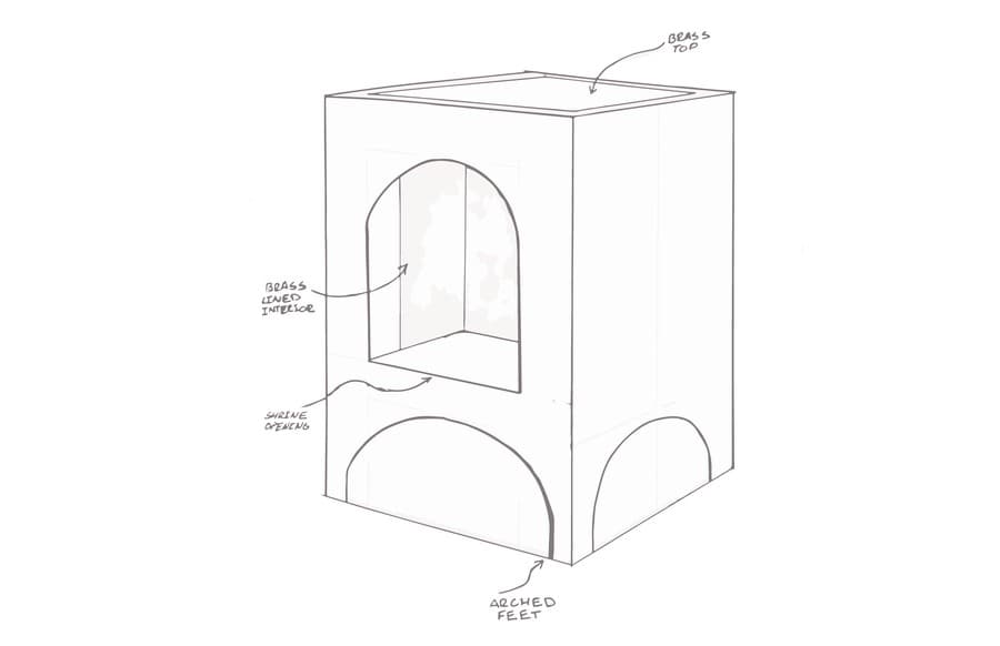 Final manufacturing drawing of the side table